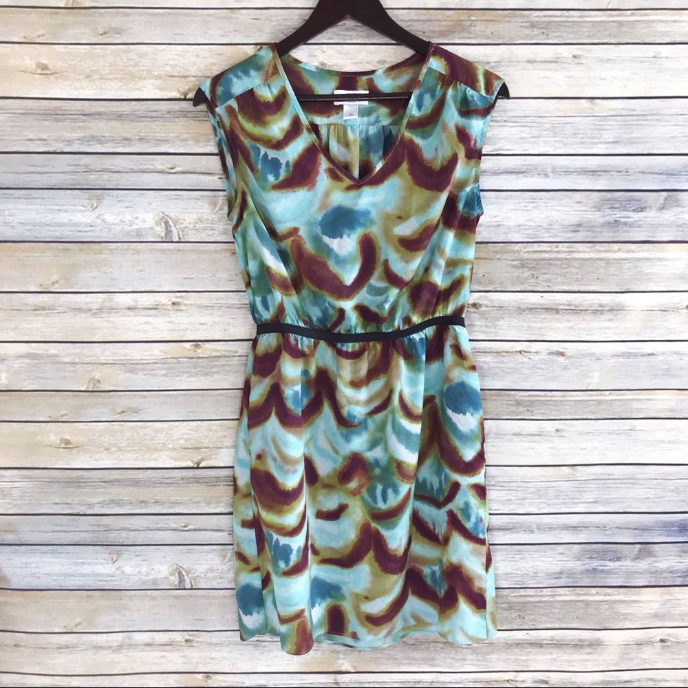 LOFT Chiffon Watercolor Sleeveless Dress